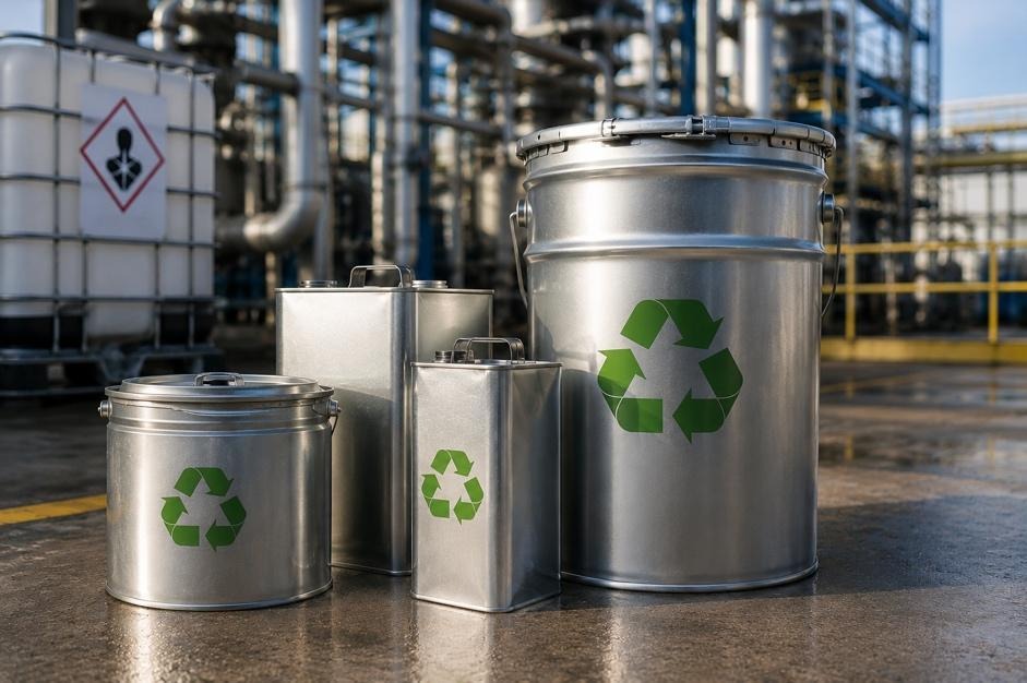 Envases metalicos sosteniblle en industria